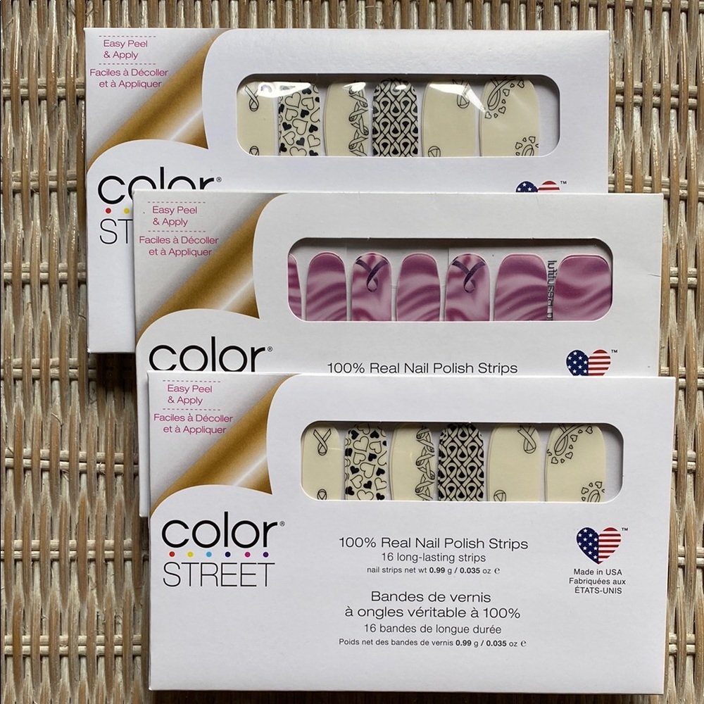 3 Set Bundle of Color Street Nail Polish Strip